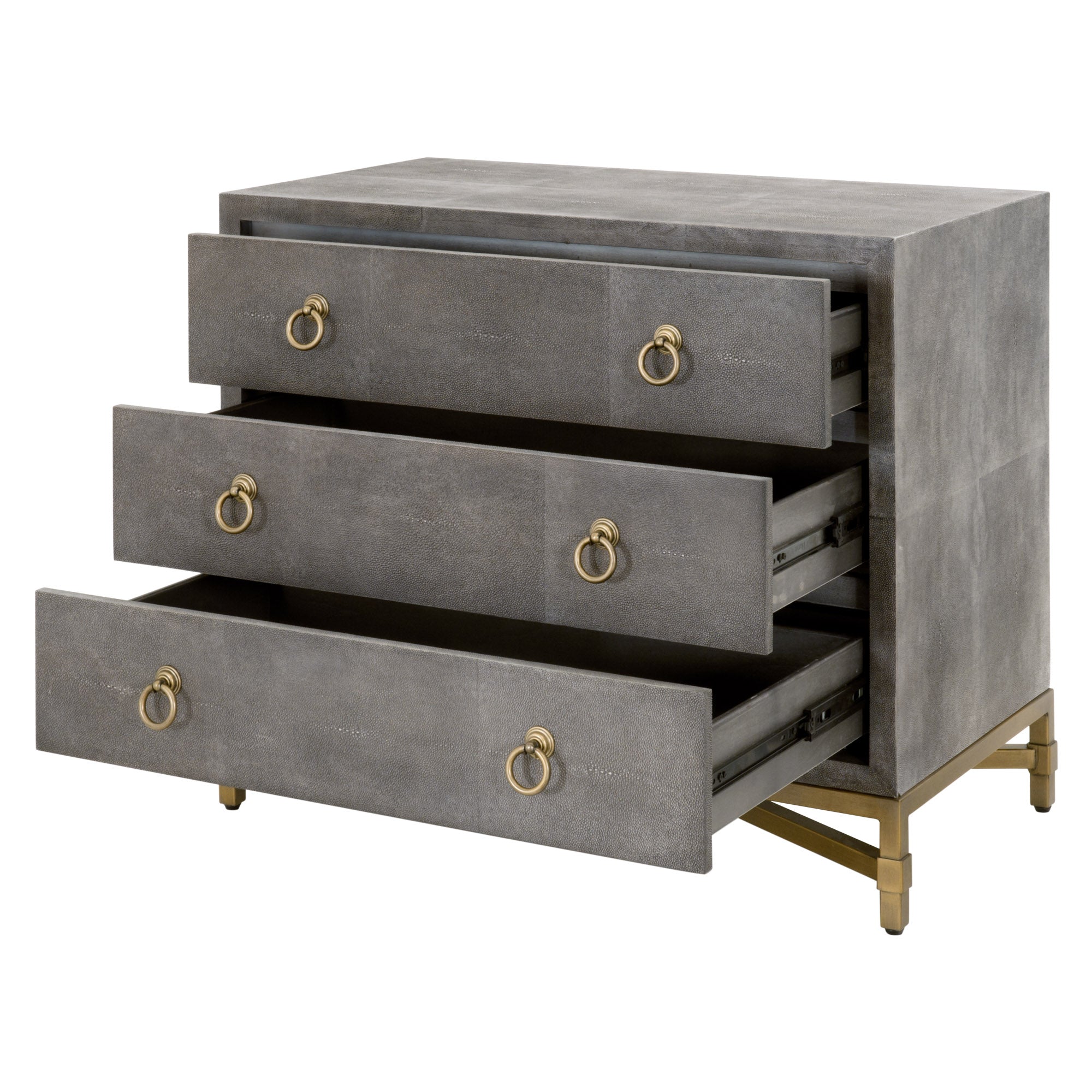 Strand Shagreen 3-Drawer Nightstand-Nightstands-StyleMeGHD