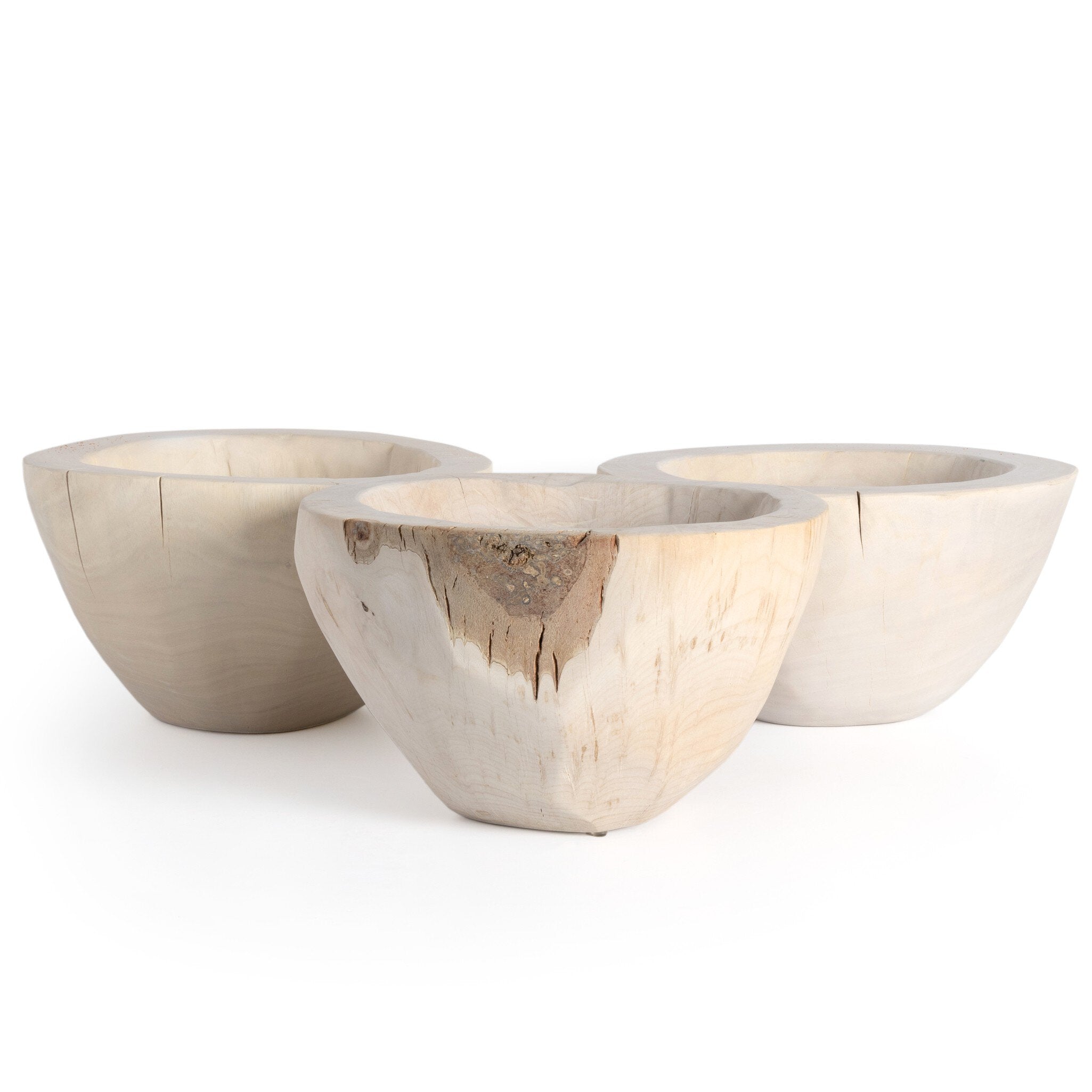 Reclaimed Wood Bowl, Ivory