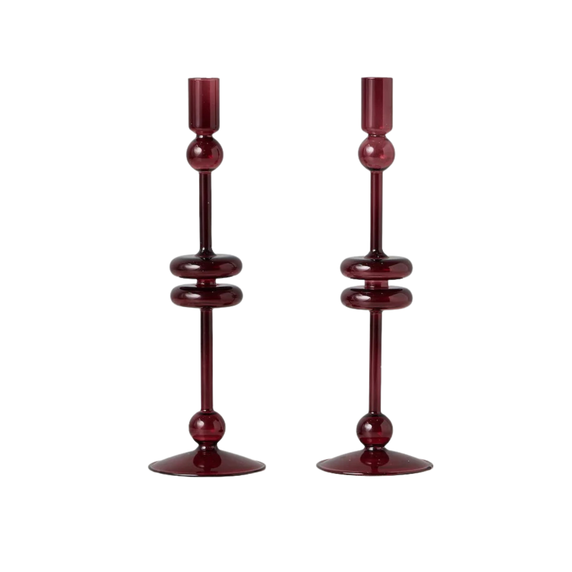 Althea Glass Candlestick Pair