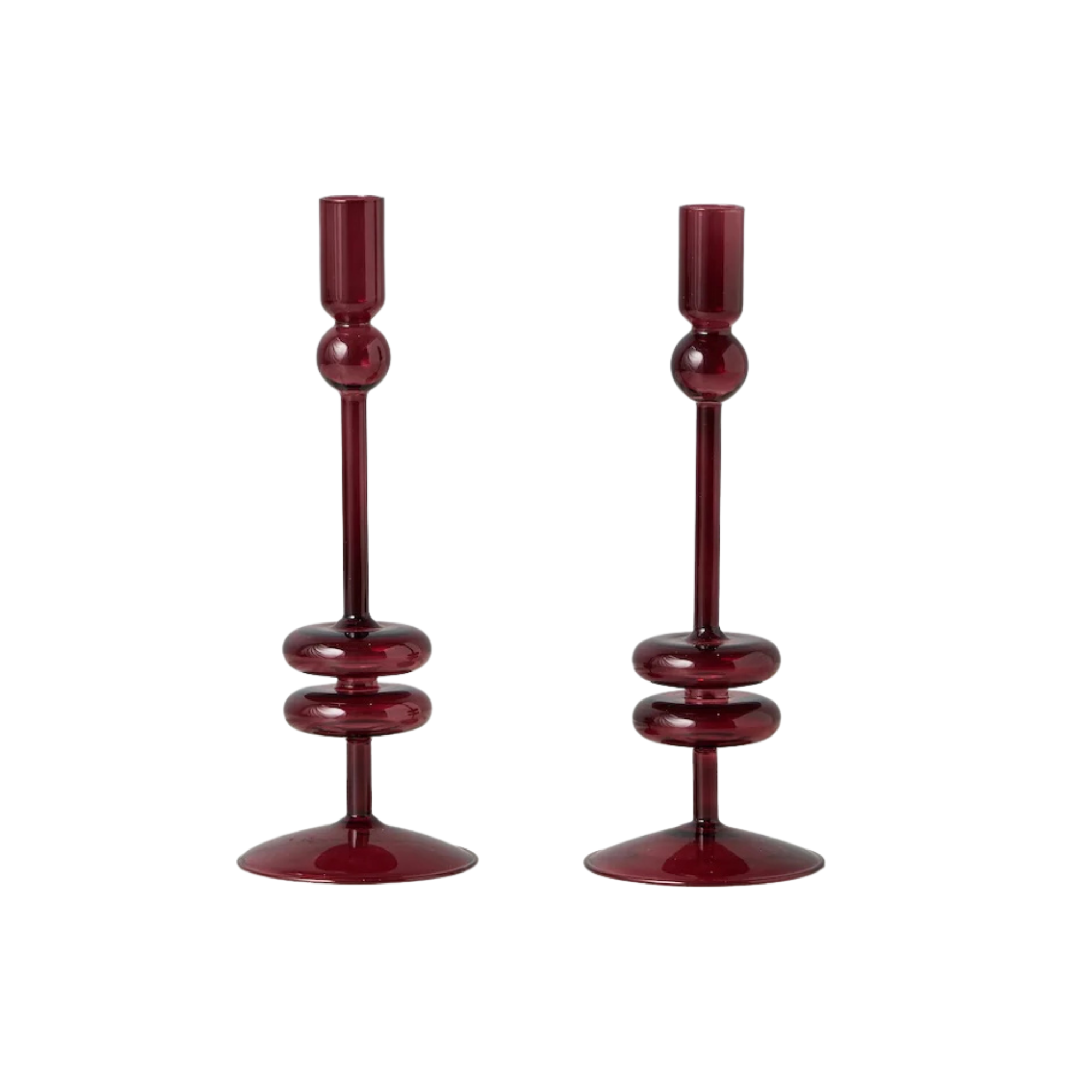 Althea Glass Candlestick Pair