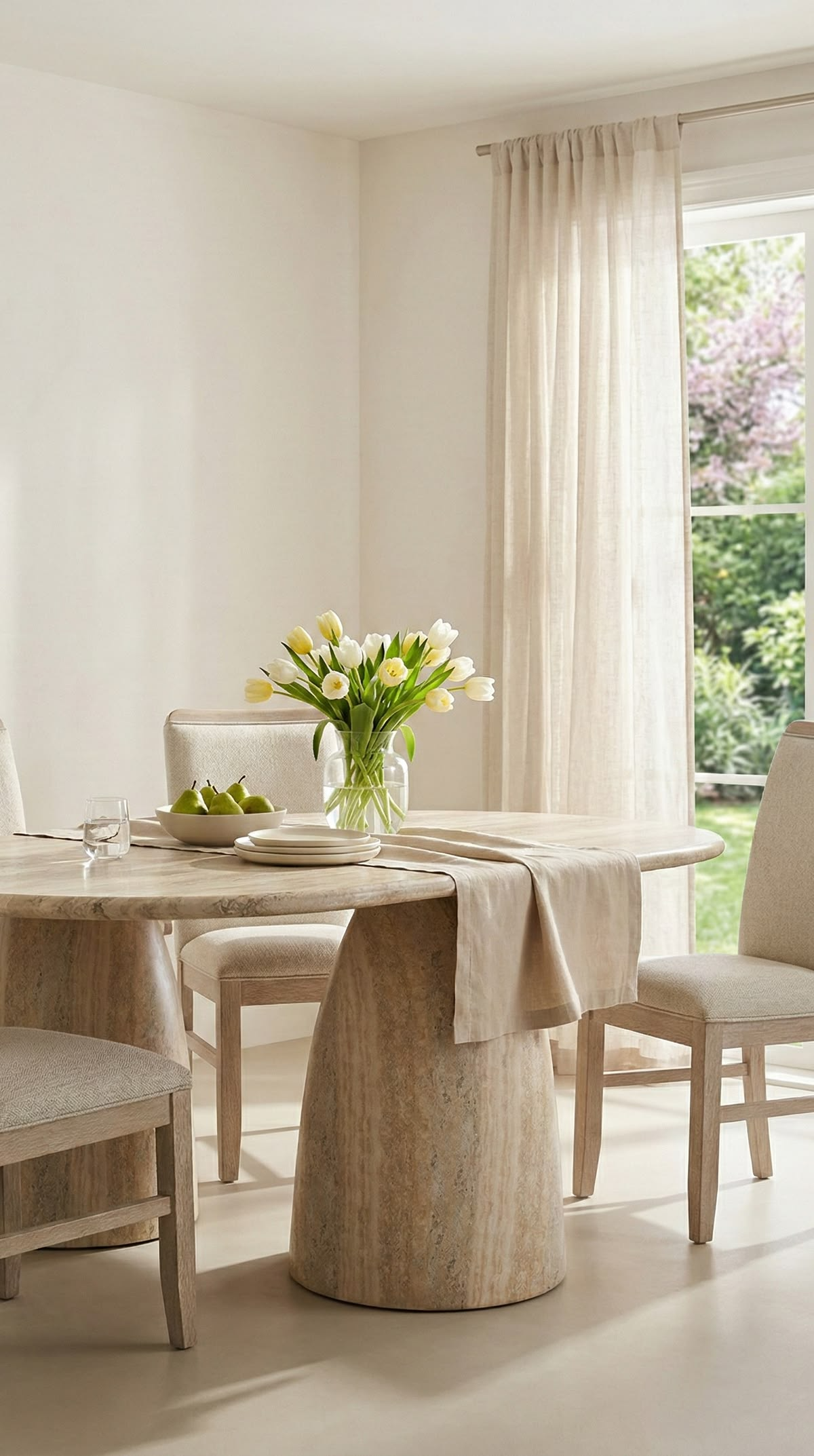 Bronn Travertine Dining Table