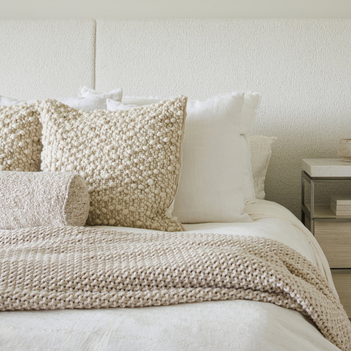 cream wool pillow