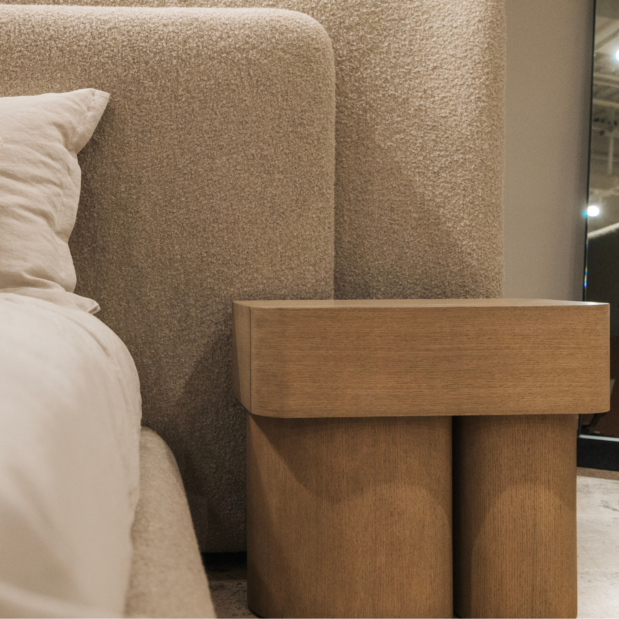Drift nightstand;  designer wood nightstand