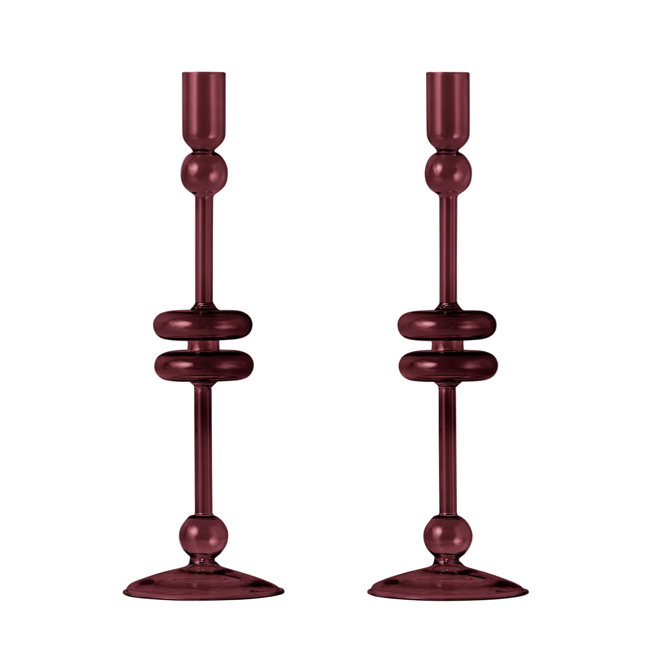 Althea Glass Candlestick, Set of 2