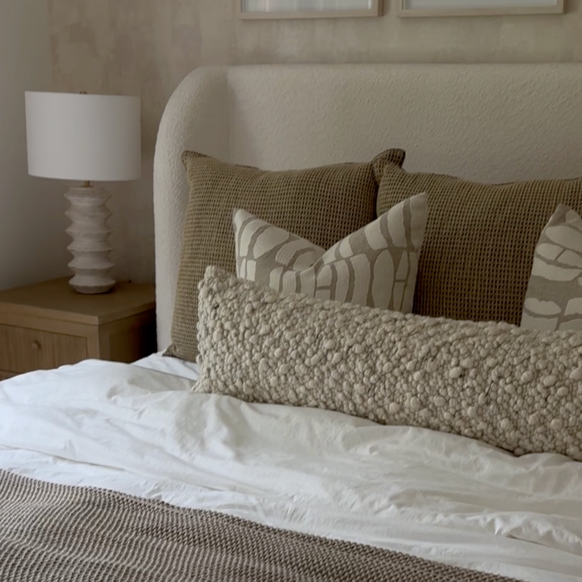 boucle lumbar pillow