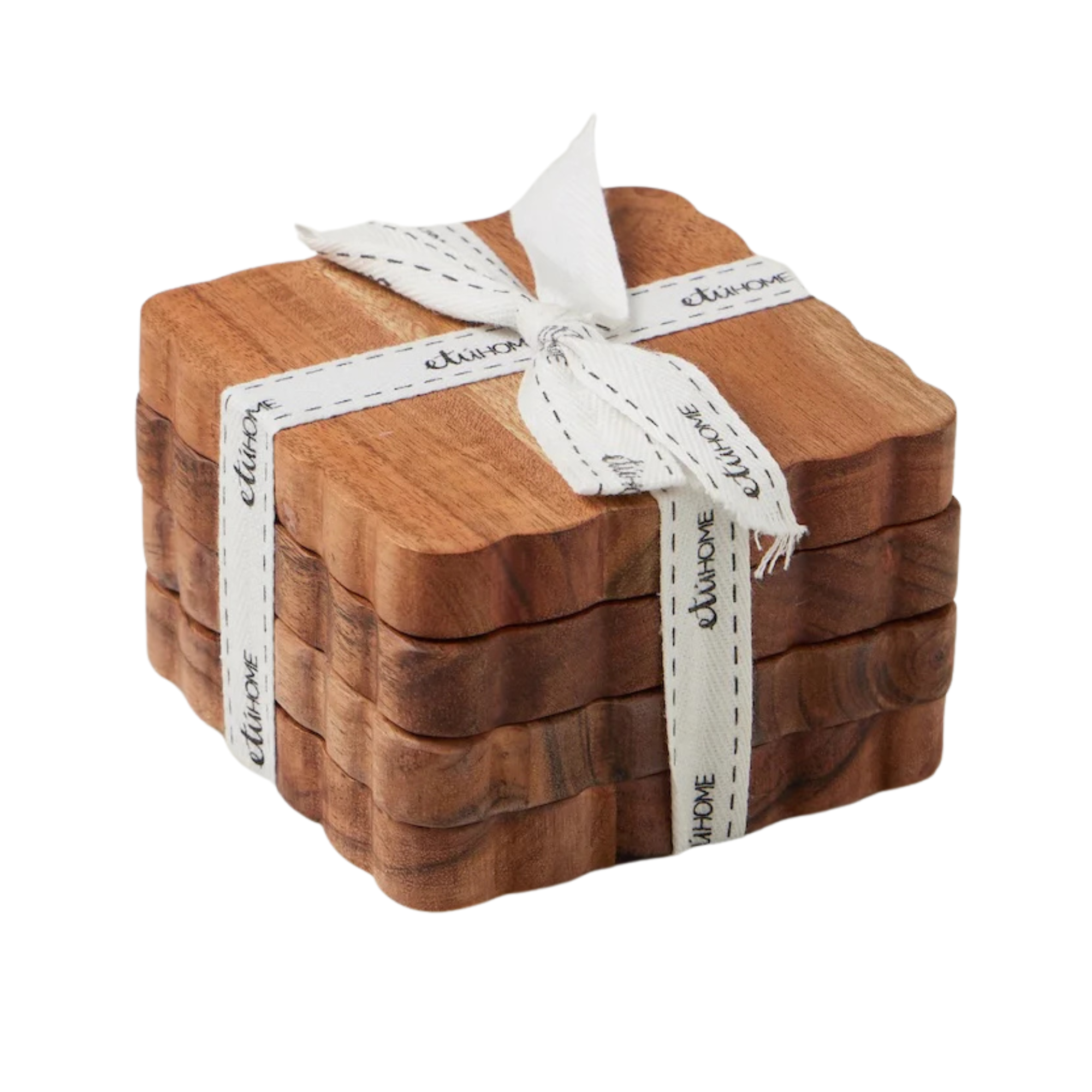 Natural Scalloped Coasters, Set of 4