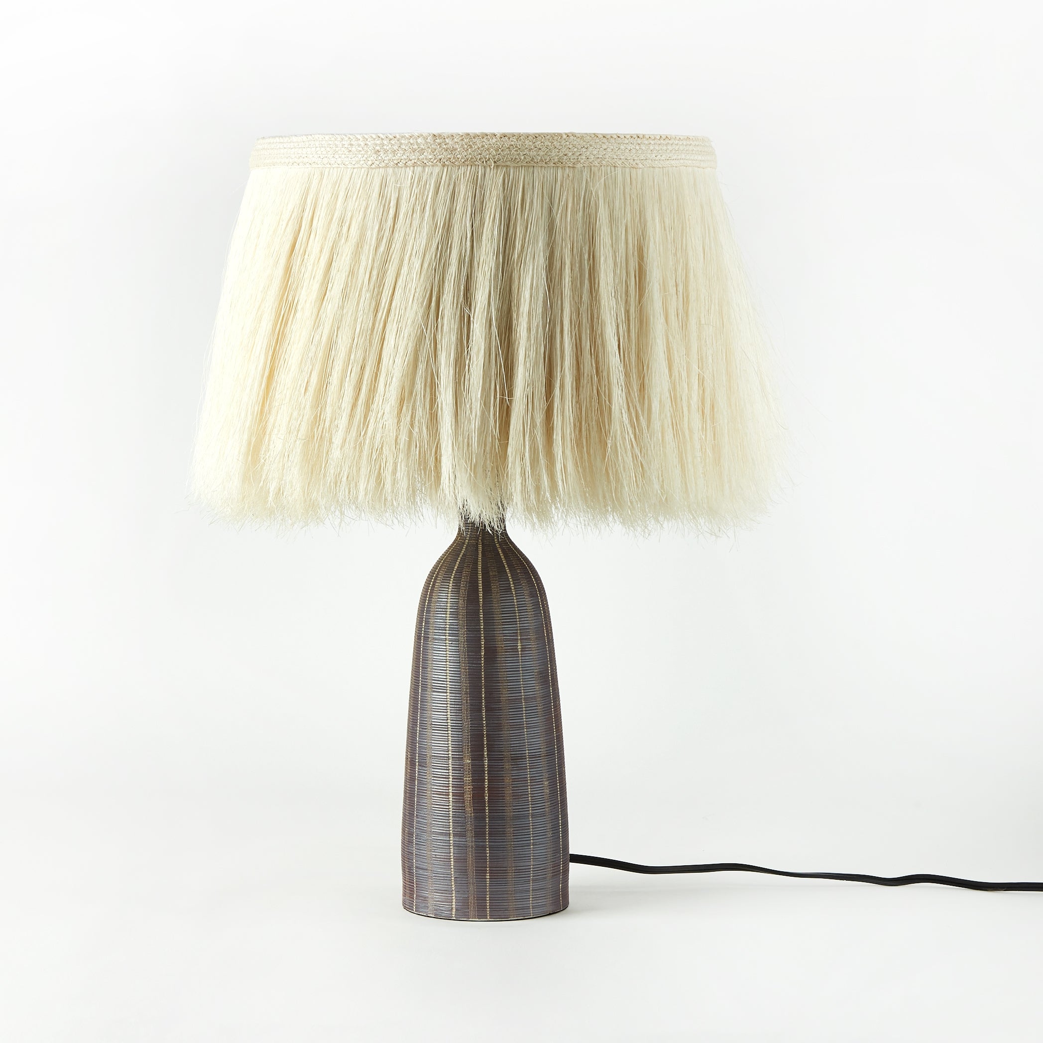 Sisa Table Lamp-Earthtone Striped Ceramc - StyleMeGHD - 