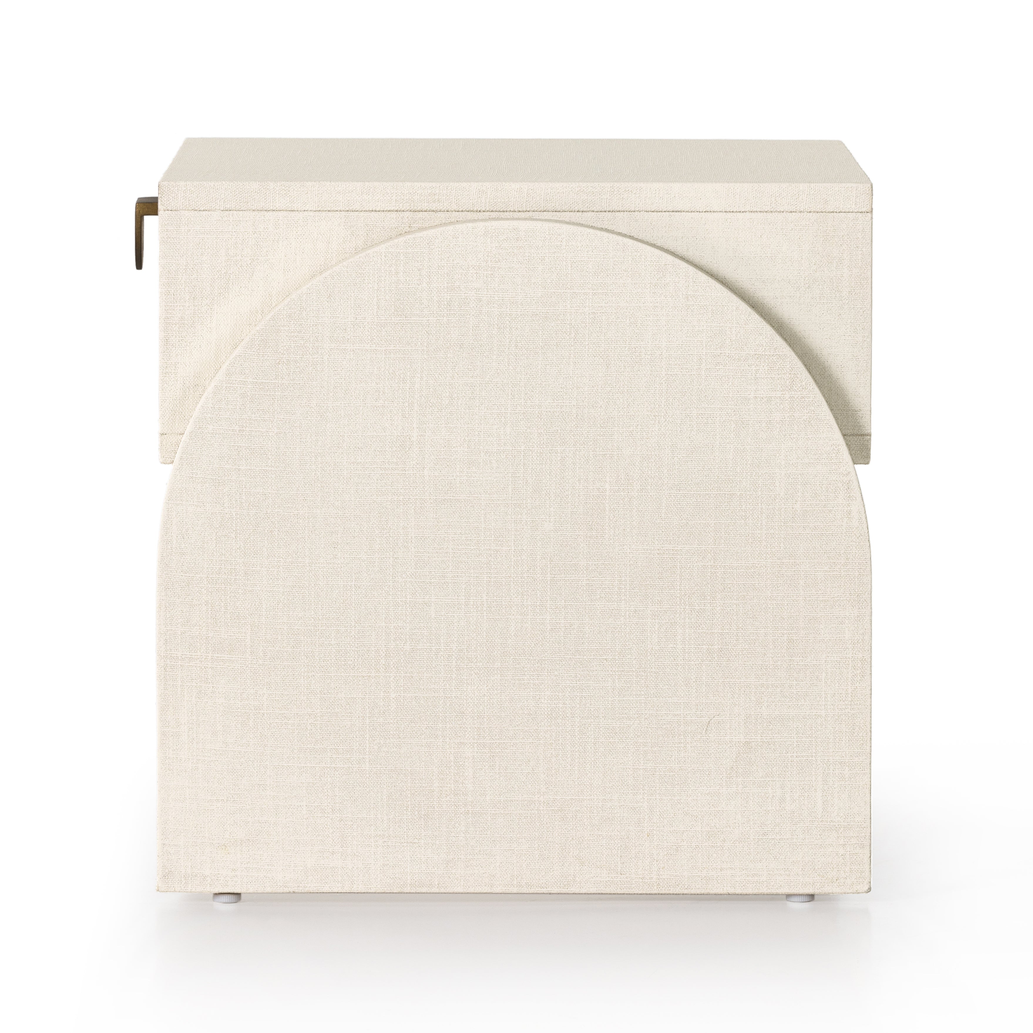 Cressida End Table-Ivory Painted Linen - StyleMeGHD - 