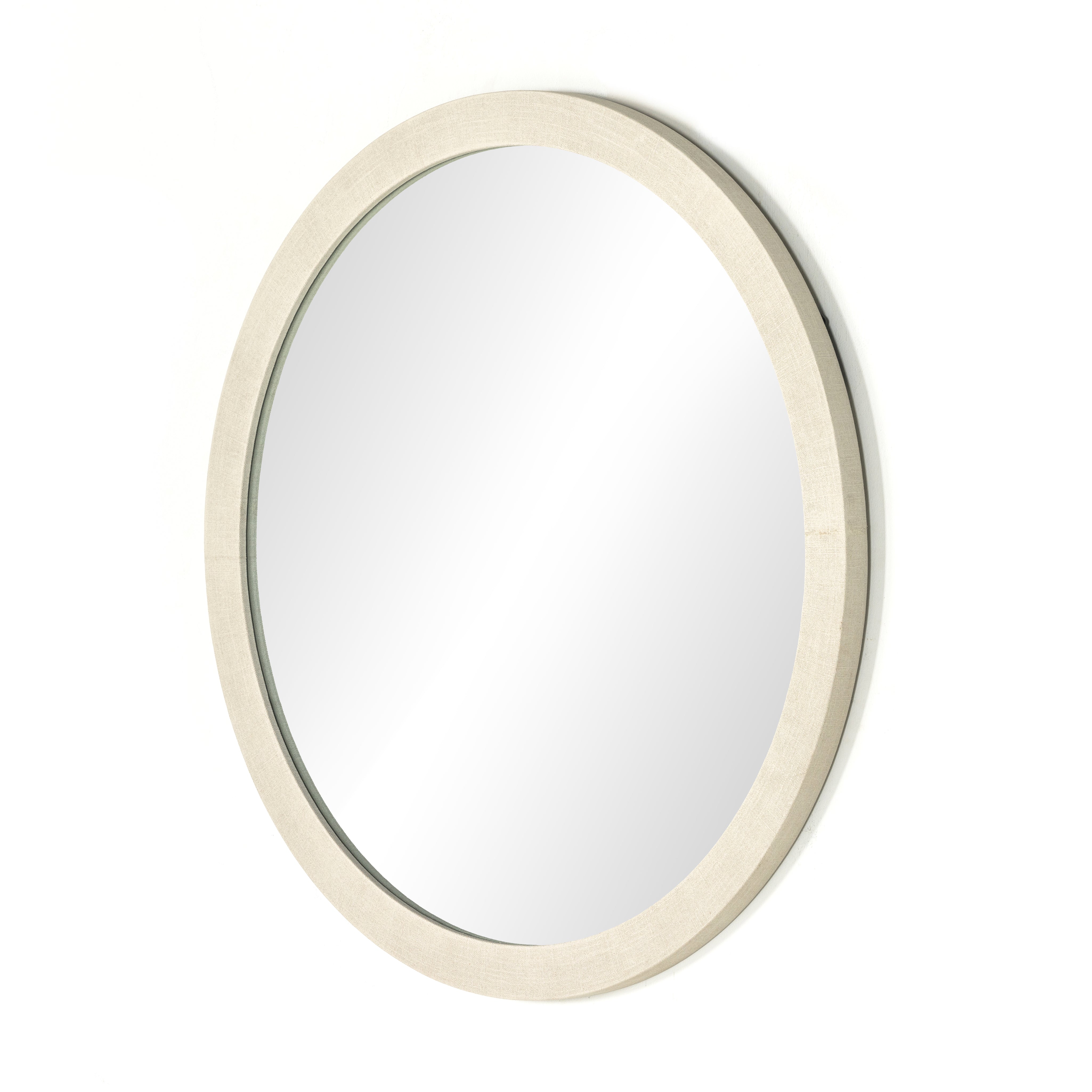 Cressida Wall Mirror-Ivory Painted Linen - StyleMeGHD - 