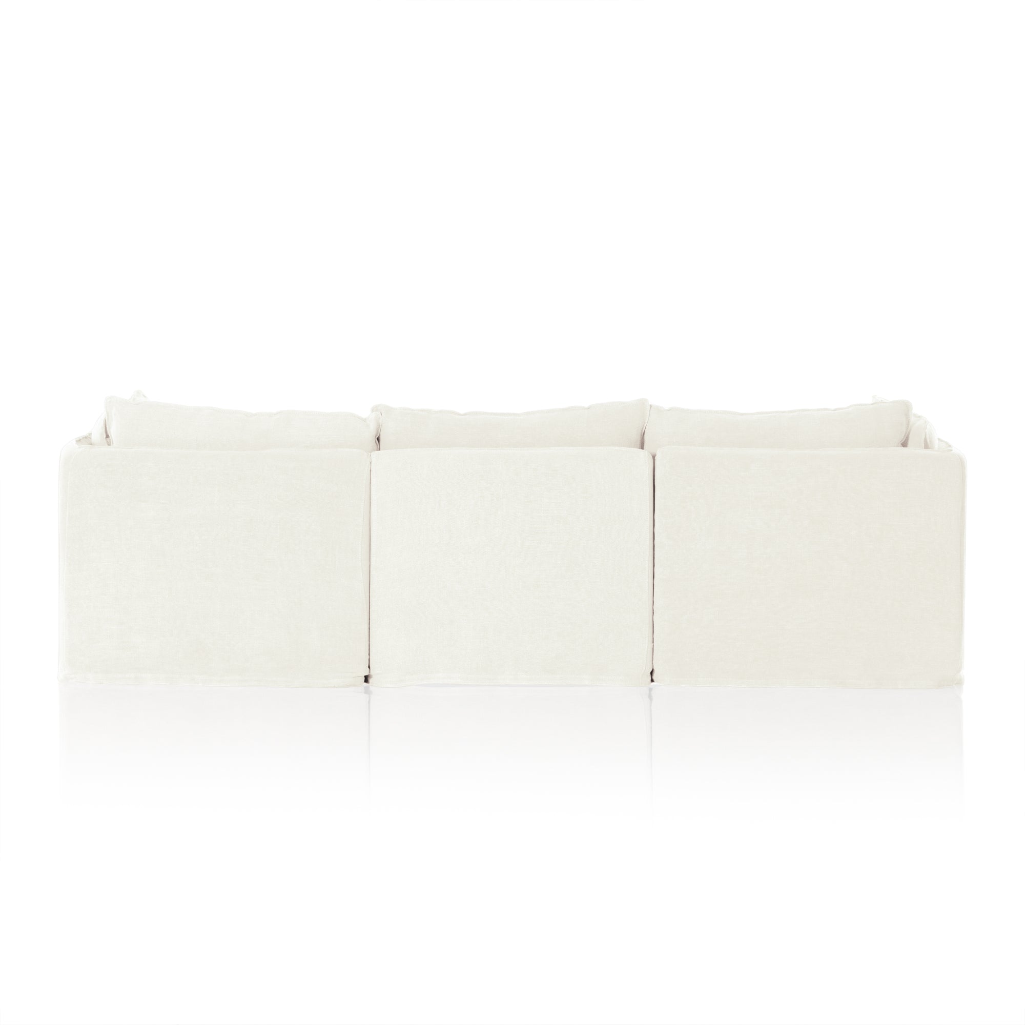Andre Slipcover 3-piece Sectional W/ Ottoman