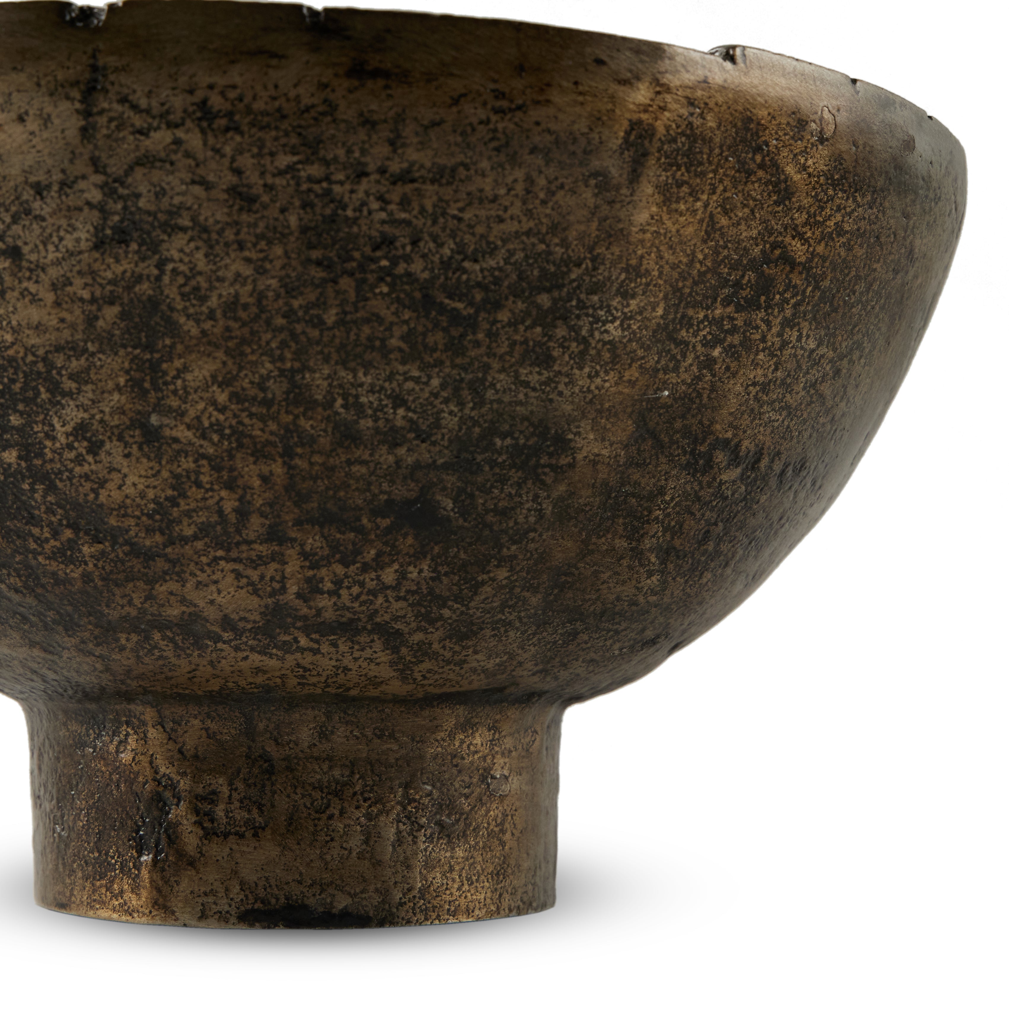 Jagen Outdoor Pedestal Bowl-Rustic Cast - StyleMeGHD - 