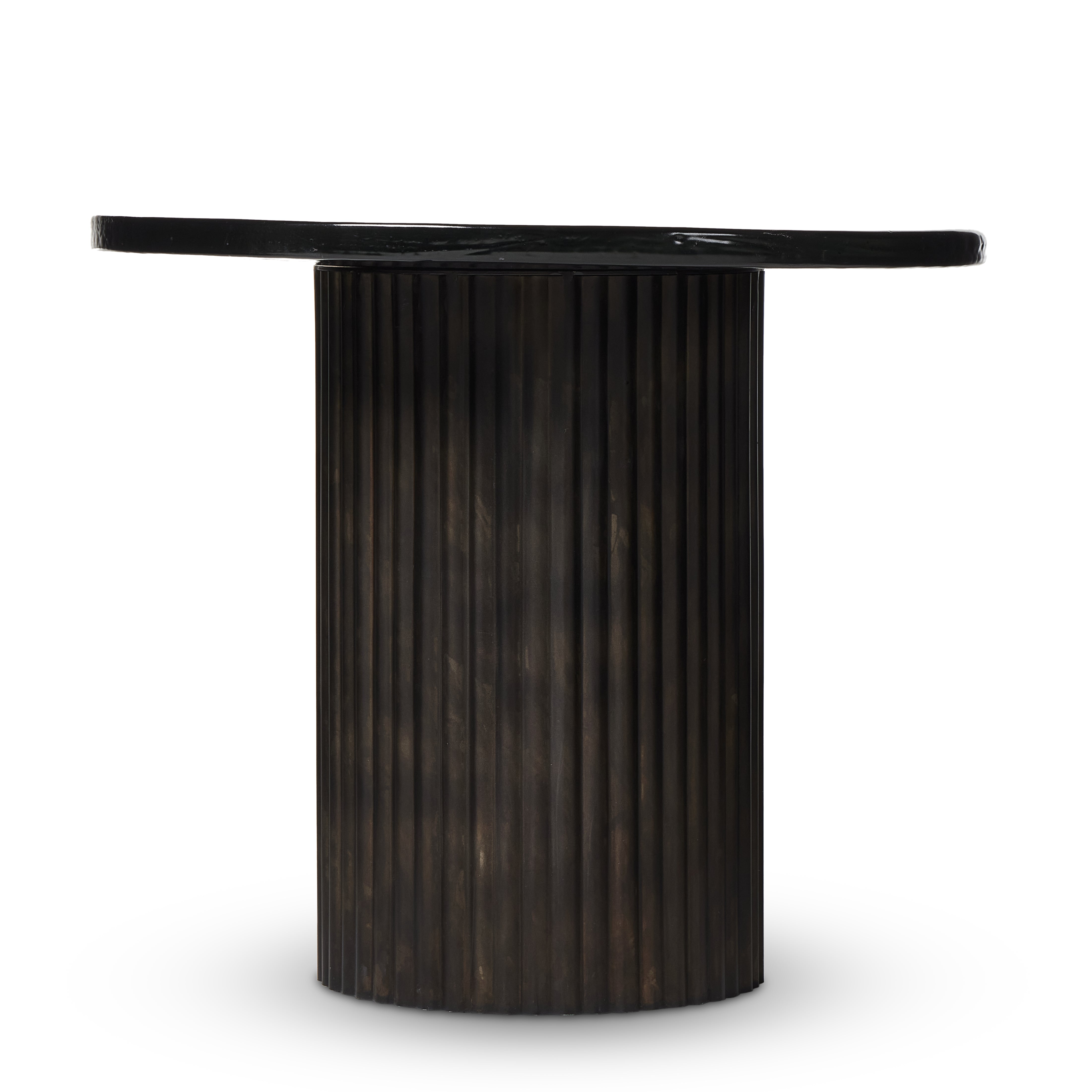 Ruben End Table-Smoked Black Cast Glass - StyleMeGHD - 