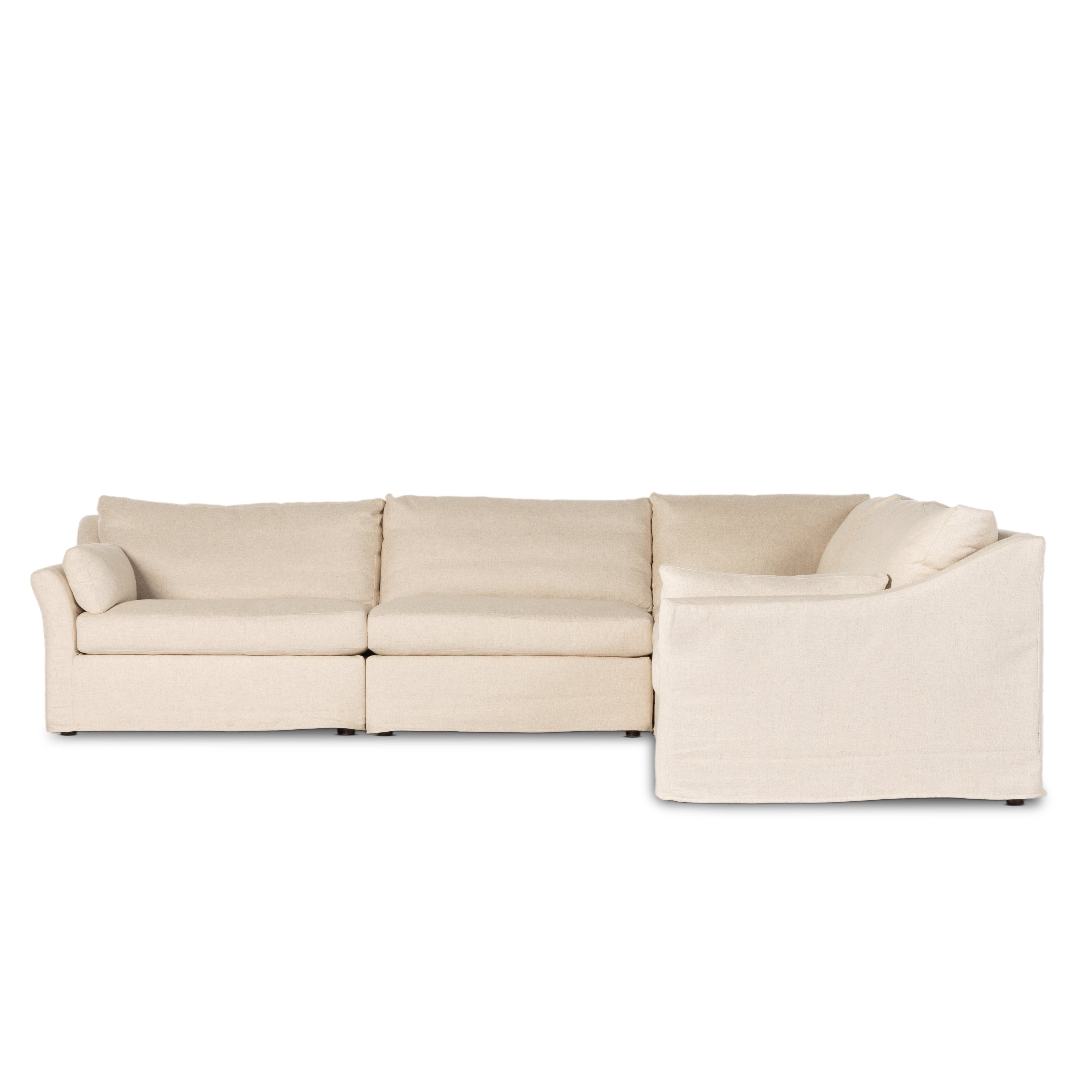 Delray 5pc Slipcover Sect-Creme - StyleMeGHD - 