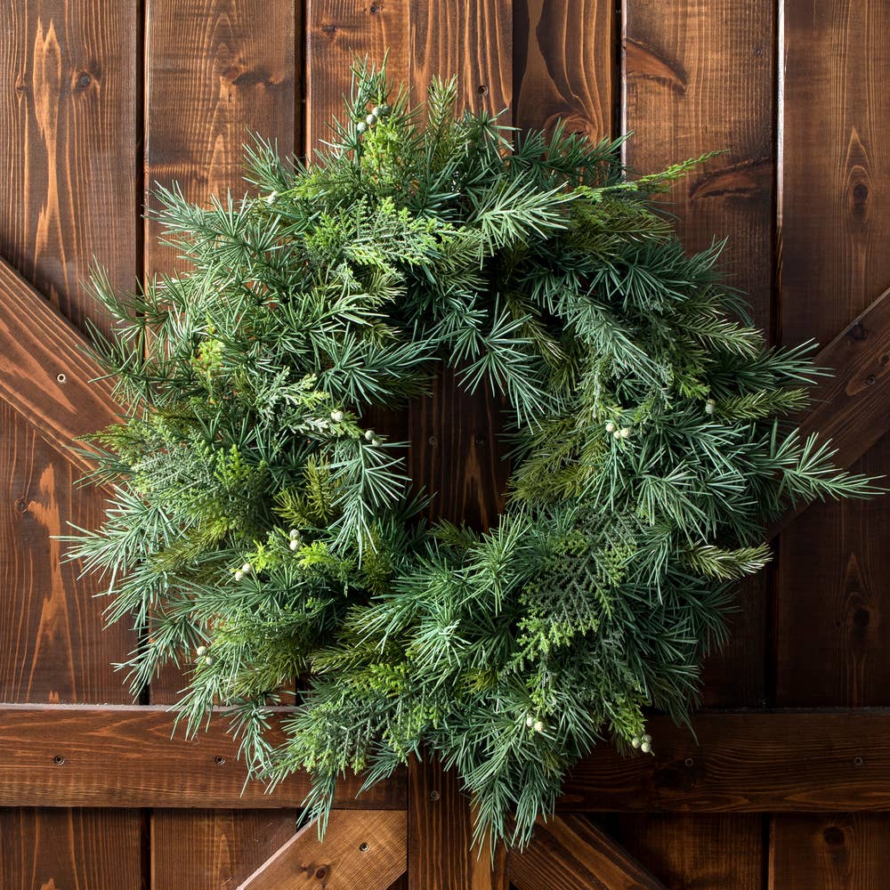 Vickerman 24" Mixed Fern Cedar Wreath - StyleMeGHD - Decorative Objects