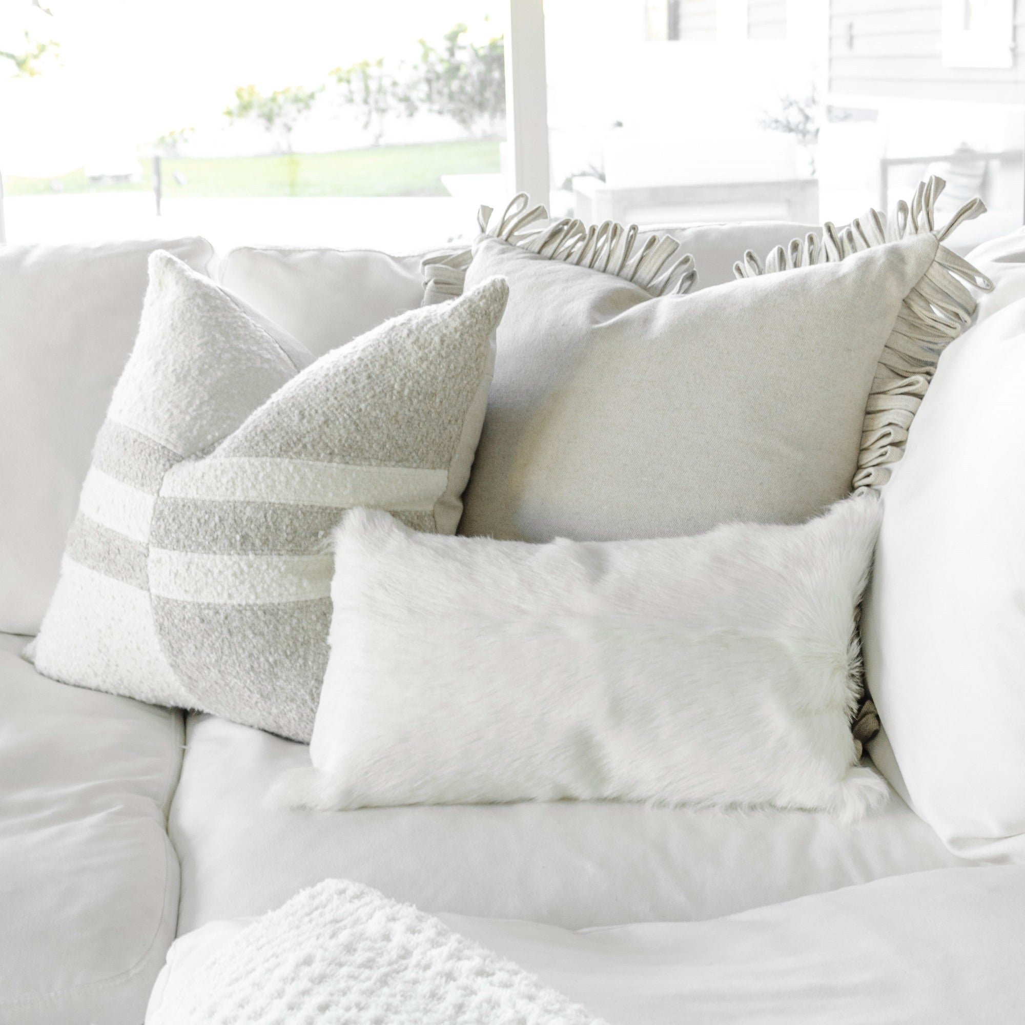 Berber Grey and Oyster Pillow