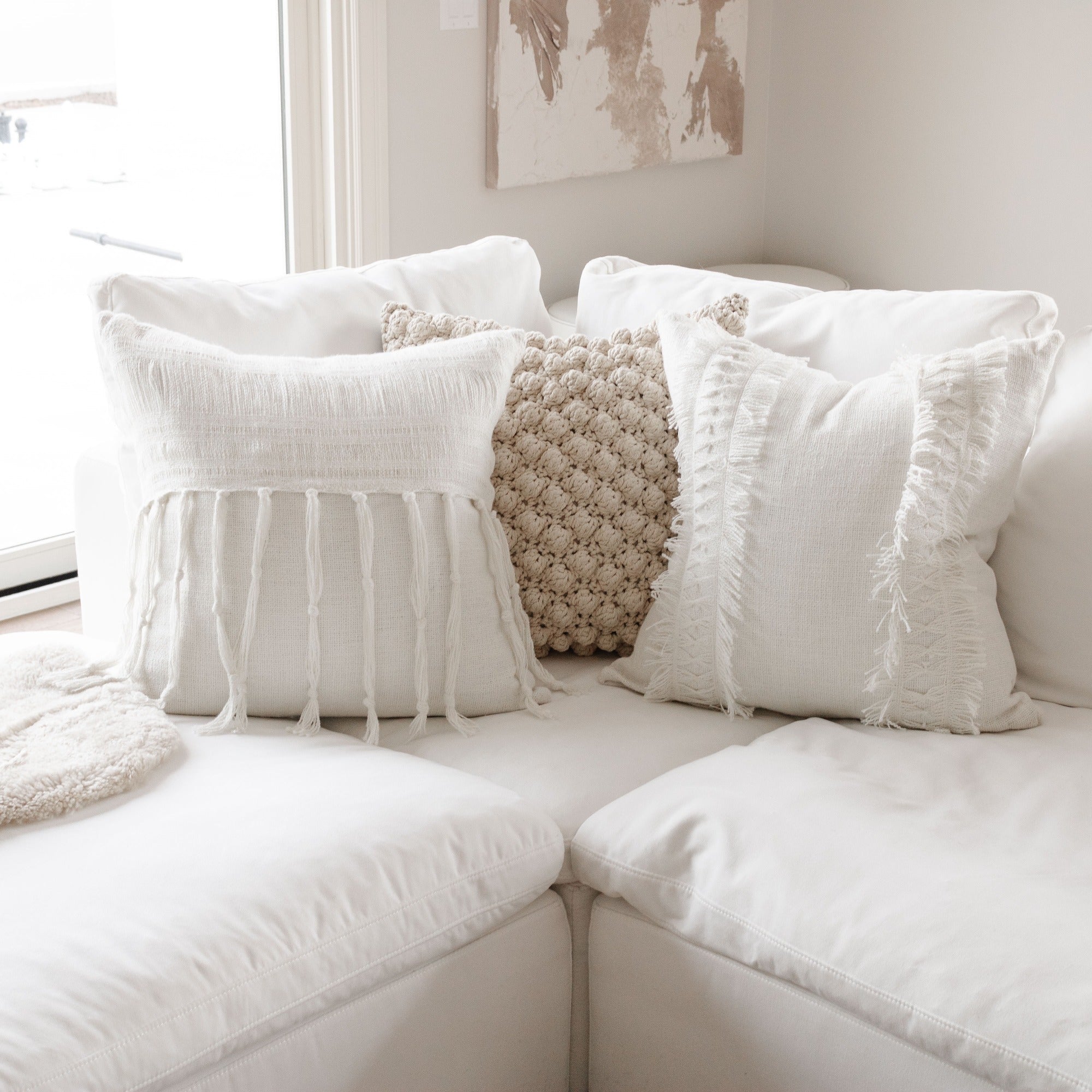 Como Fringe Pillows - StyleMeGHD - Boho Bedroom Decor