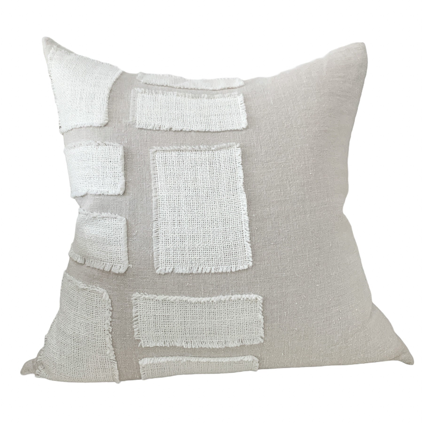 Greige Patchwork Pillow - StyleMeGHD - Boho Bedroom Decor