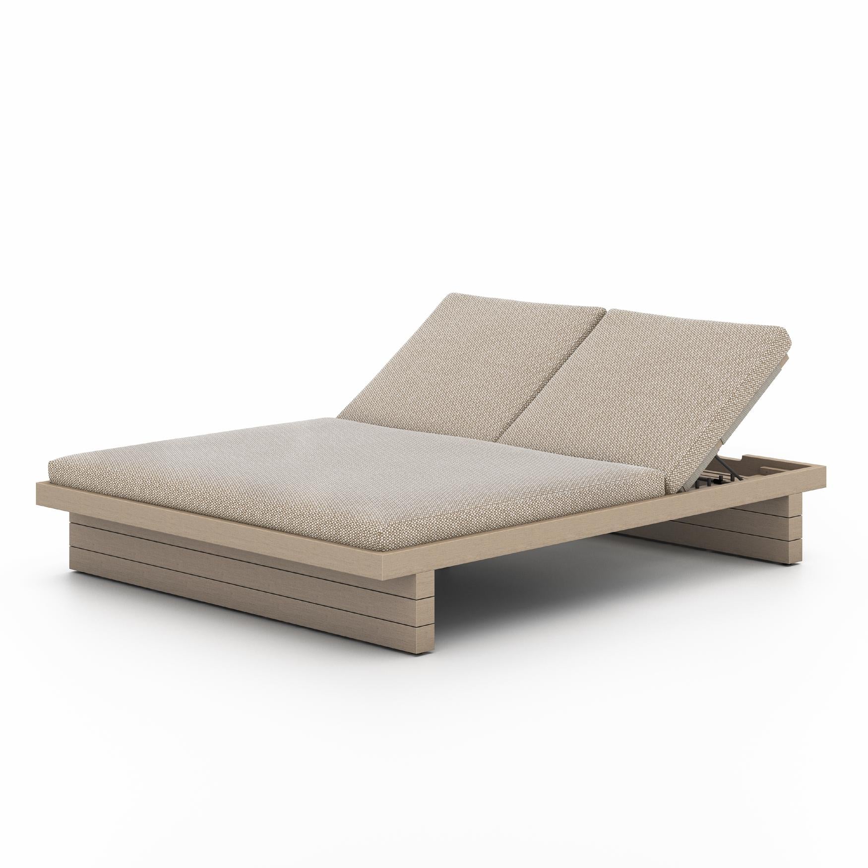 Leroy Outdoor Double Chaise, Washed Brown - StyleMeGHD - Modern Home Decor