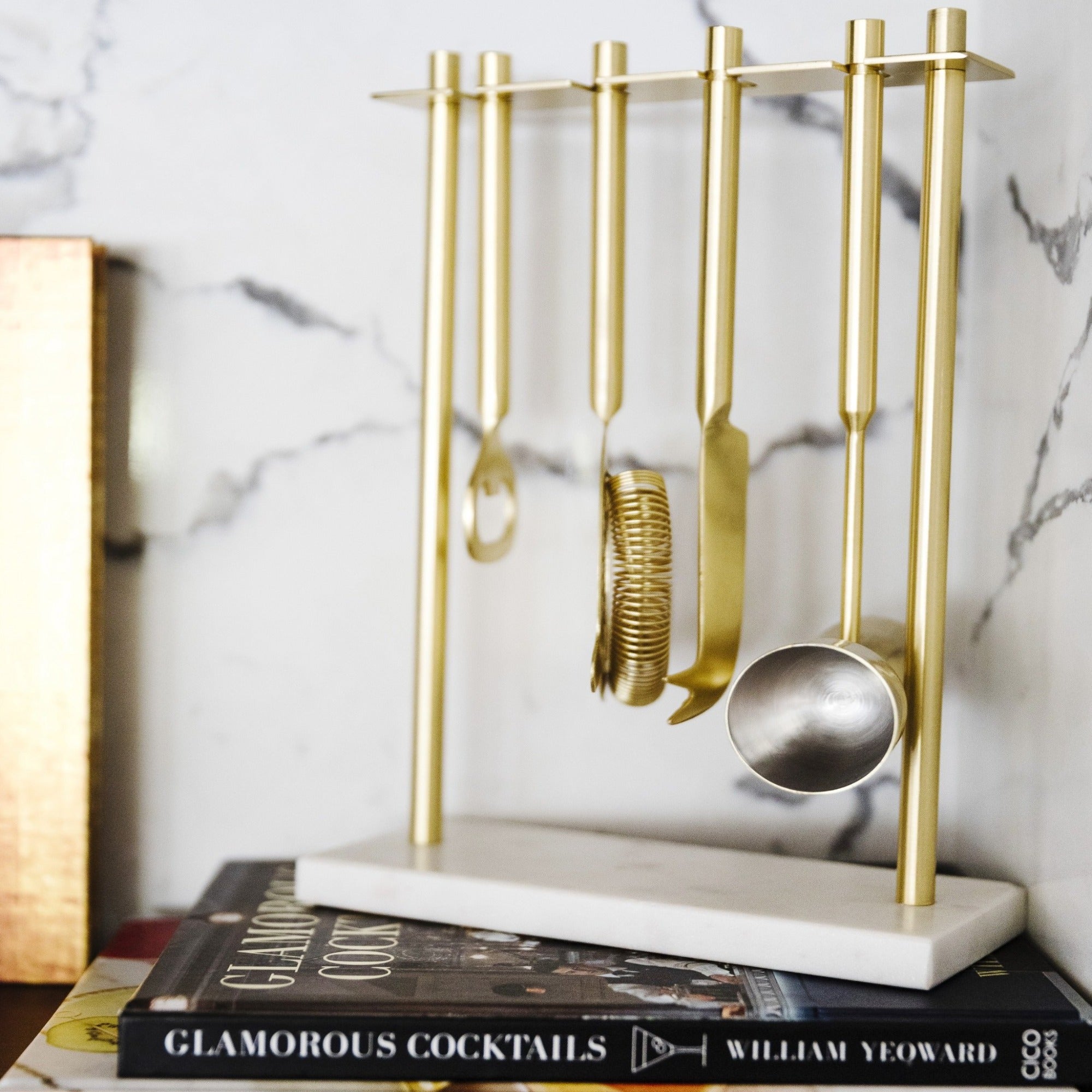 Marble & Gold Bar Stand - StyleMeGHD - Modern Dining Room