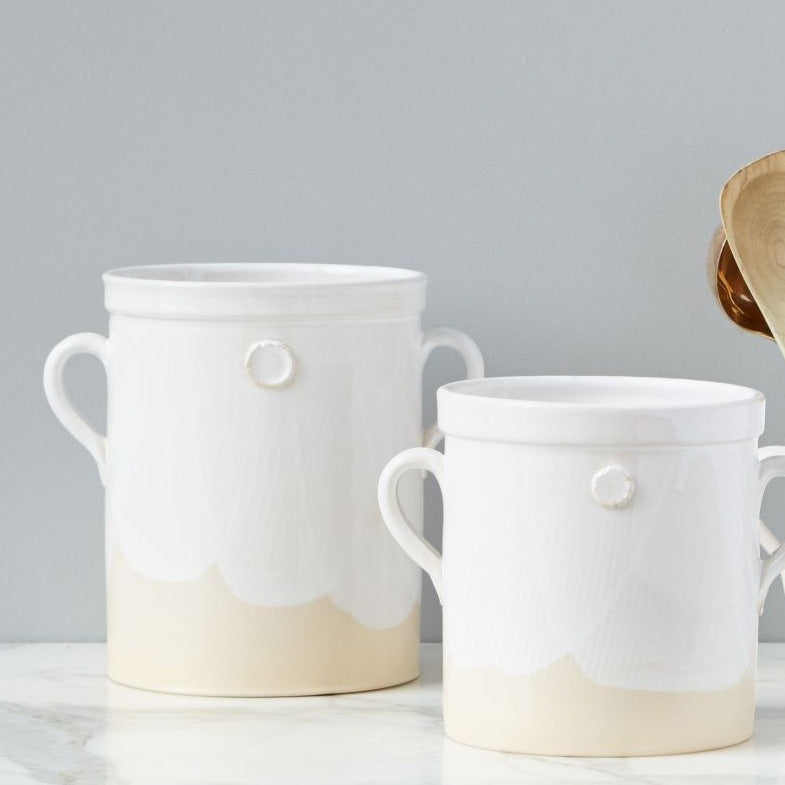 White Handthrown Crock