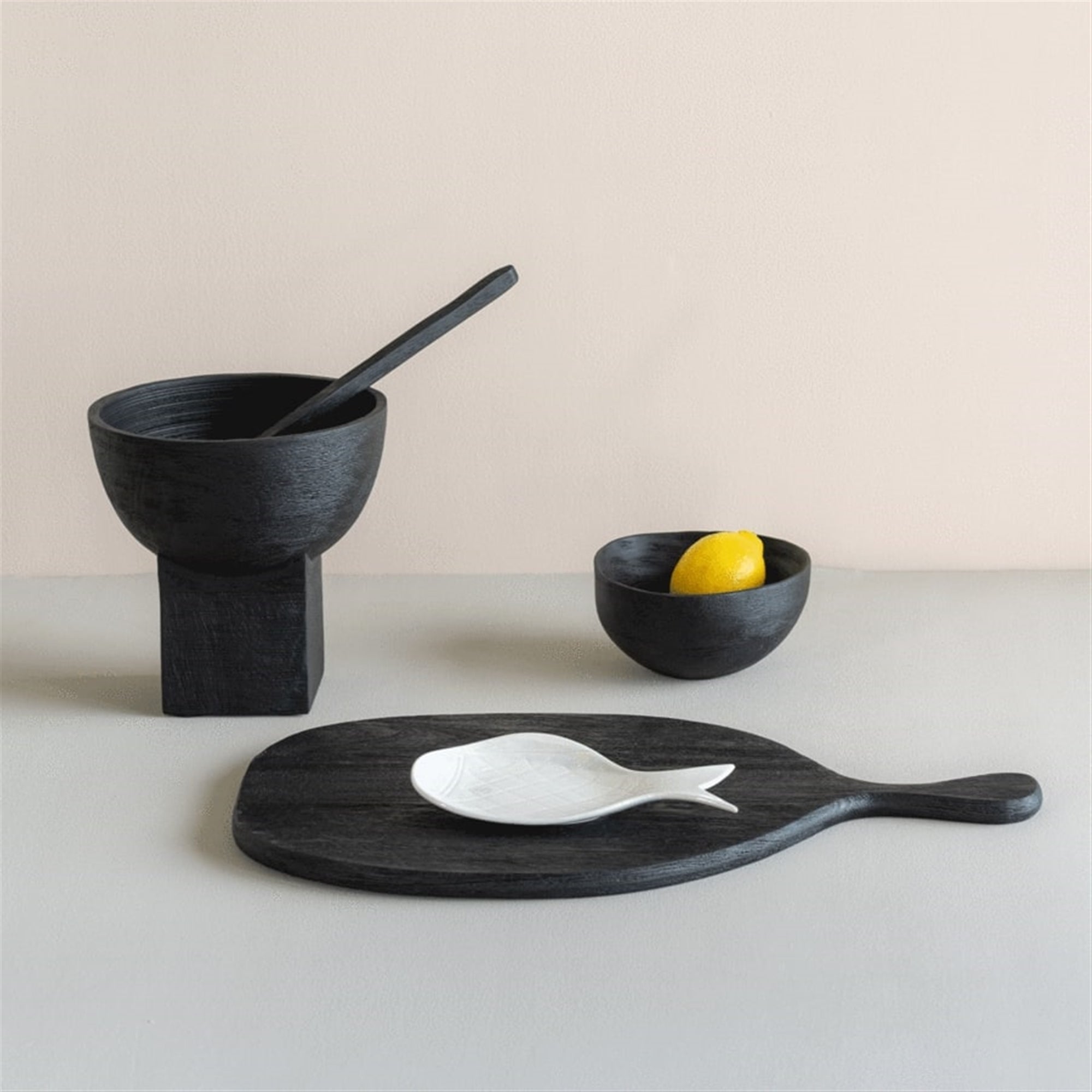 Smoked Wood Serving Bowl
