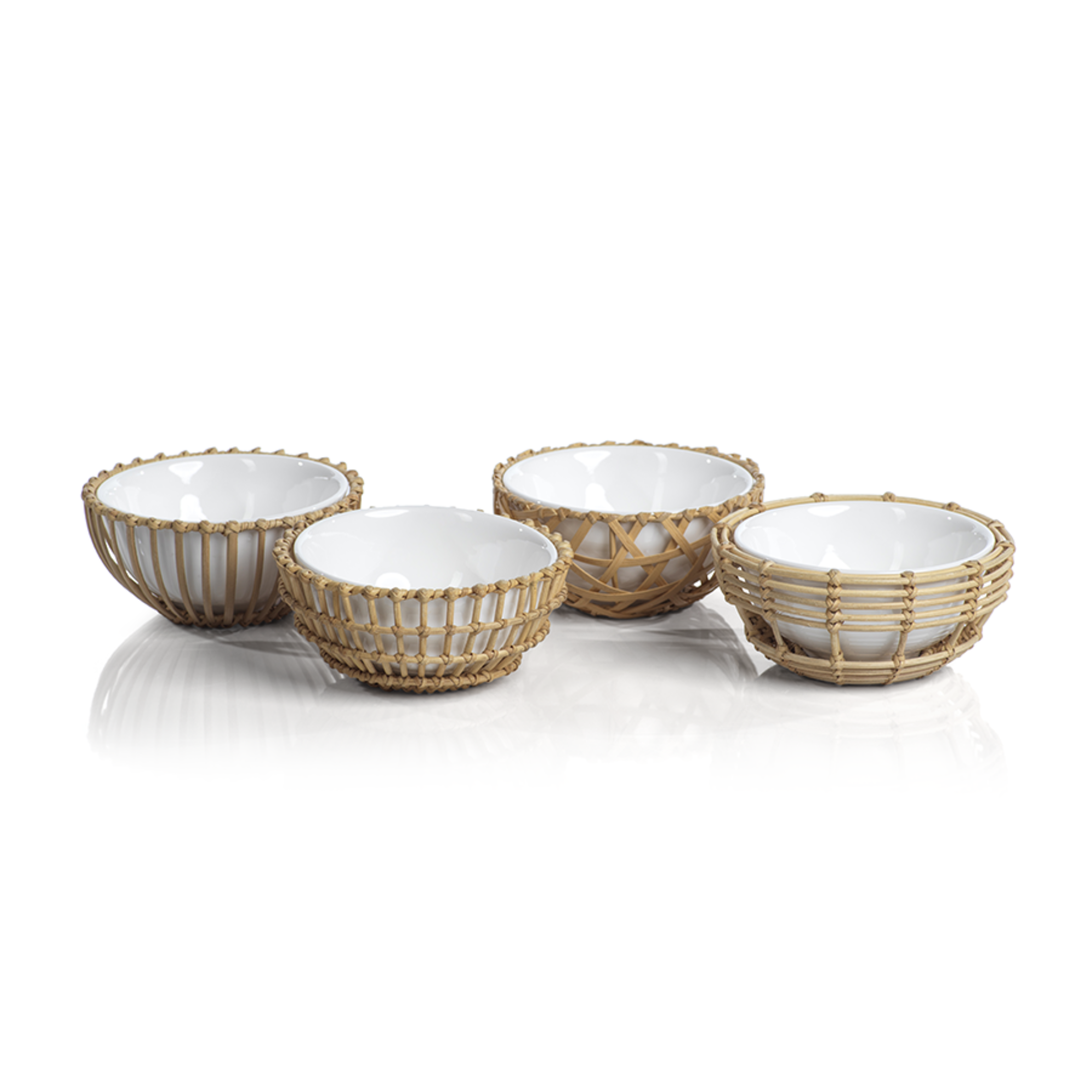 Wicker & Bamboo Bowl, Set of 4 - StyleMeGHD - Earthy Home Decor