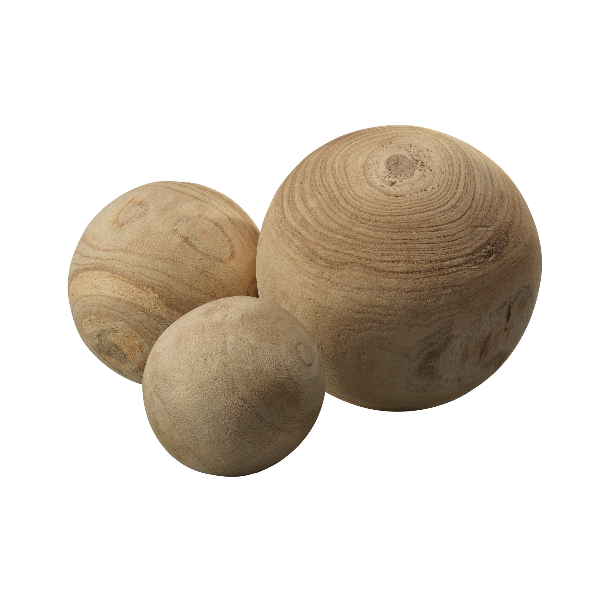 Zeke Natural Wood Balls, Set of 3