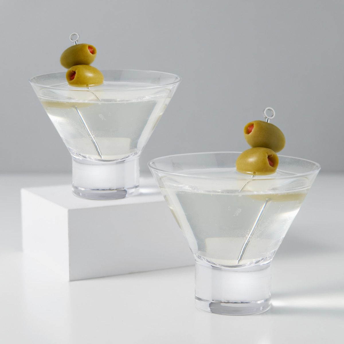 Viski Martini Glasses, Stemless, 7.5 Ounce