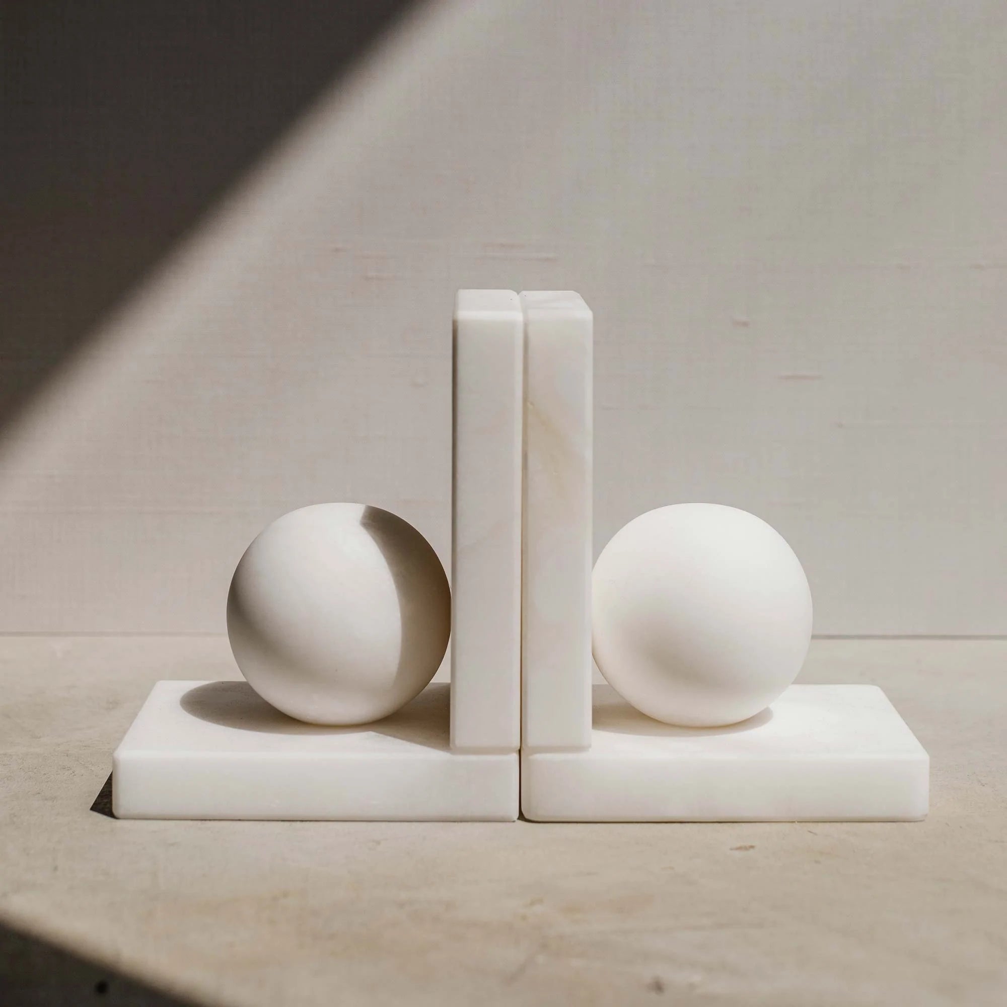Alabaster Ball Bookends