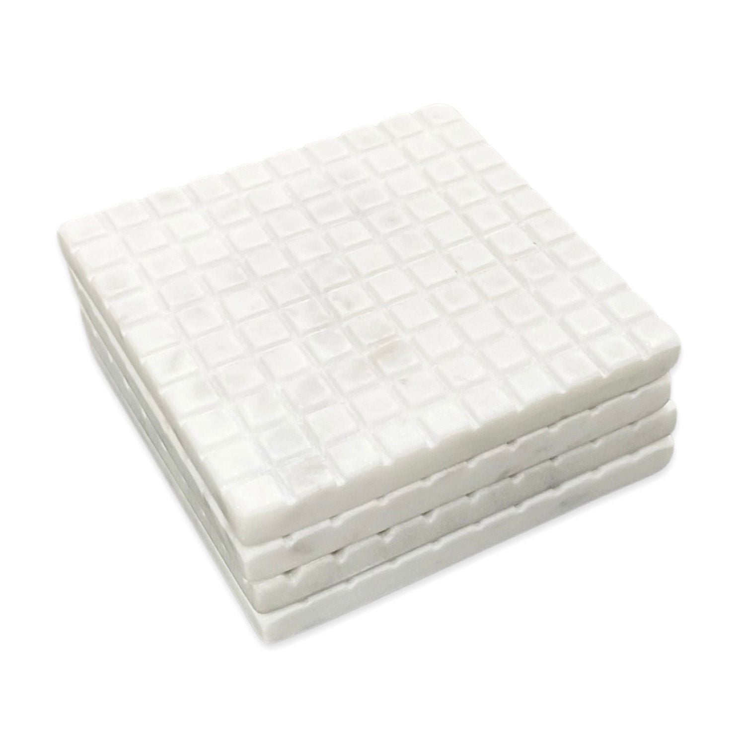 White Marble Square Coasters, Set of 4 - StyleMeGHD - Coasters