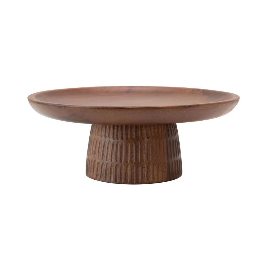 Hand-Carved Mango Wood Cake Stand - StyleMeGHD - Decorative Objects